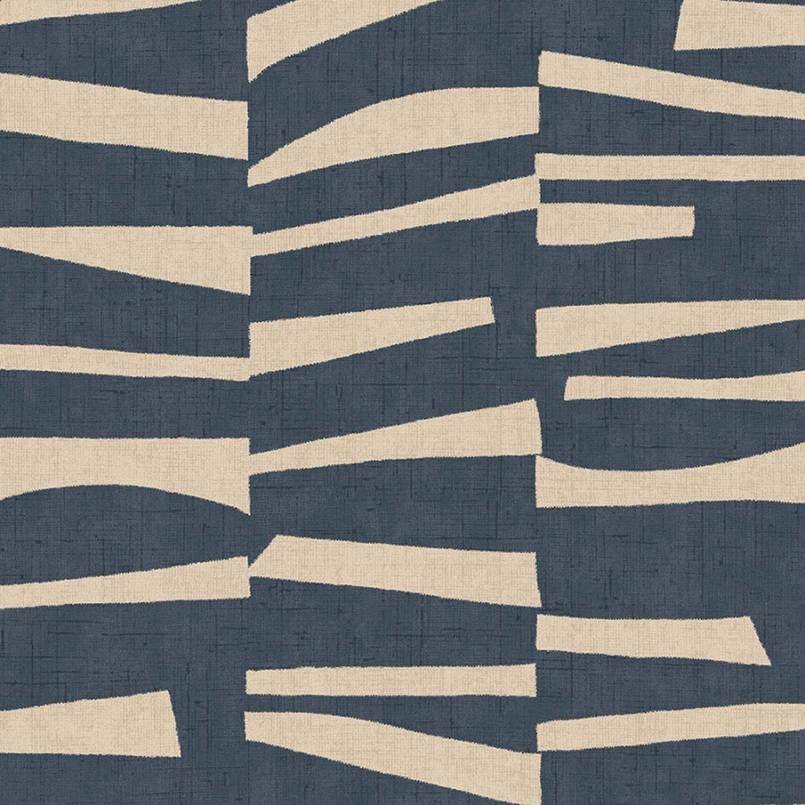 Modro-béžová vliesová tapeta s geometrickým retro vzorem 318022 Twist Eijffinger - Twist