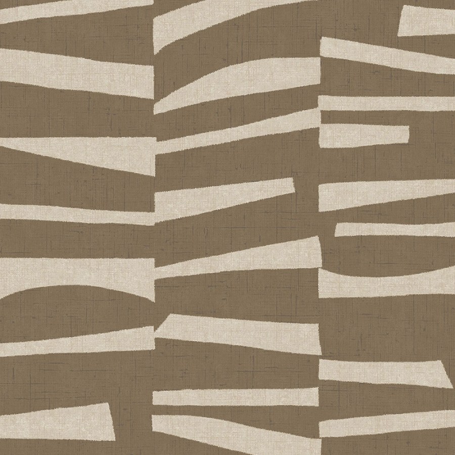 Hnědo-béžová vliesová tapeta s geometrickým retro vzorem 318023 Twist Eijffinger - Twist