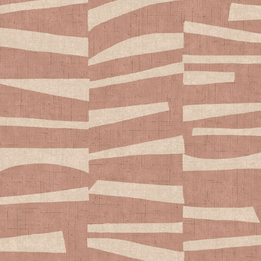 Růžovo-béžová vliesová tapeta s geometrickým retro vzorem 318025 Twist Eijffinger - Twist