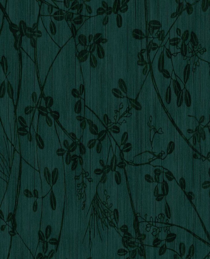 Zelená vliesová tapeta s větvičkami a listy 333405 Emerald Eijffinger - Emerald