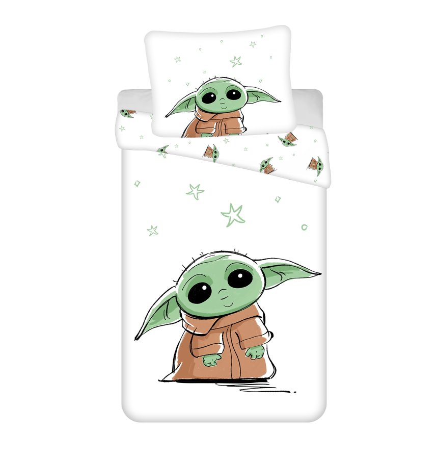 Povlečení bavlna Star Wars Baby Yoda 140x200, 70x90 cm - Licenční povlečení