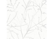 Vliesová šedo-bílá tapeta s větvičkami 33-275 | Lepidlo zdrama