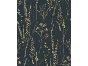Černo-zlatá vliesová tapeta s trávami A64203 | Lepidlo zdrama