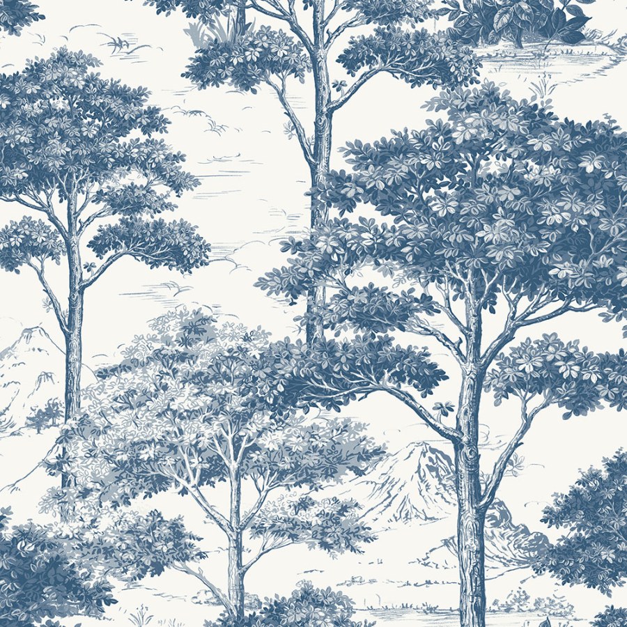 Modrá vliesová tapeta les stromy MN3007 Maison | Lepidlo zdrama - Tapety Maison
