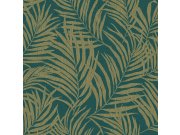 Zeleno-zlatá vliesová tapeta s listy palmy MN2014 Maison | Lepidlo zdrama