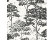 Černo-bílá vliesová tapeta les stromy MN3013 Maison | Lepidlo zdrama Tapety Vavex - Tapety Grandeco - Tapety Maison