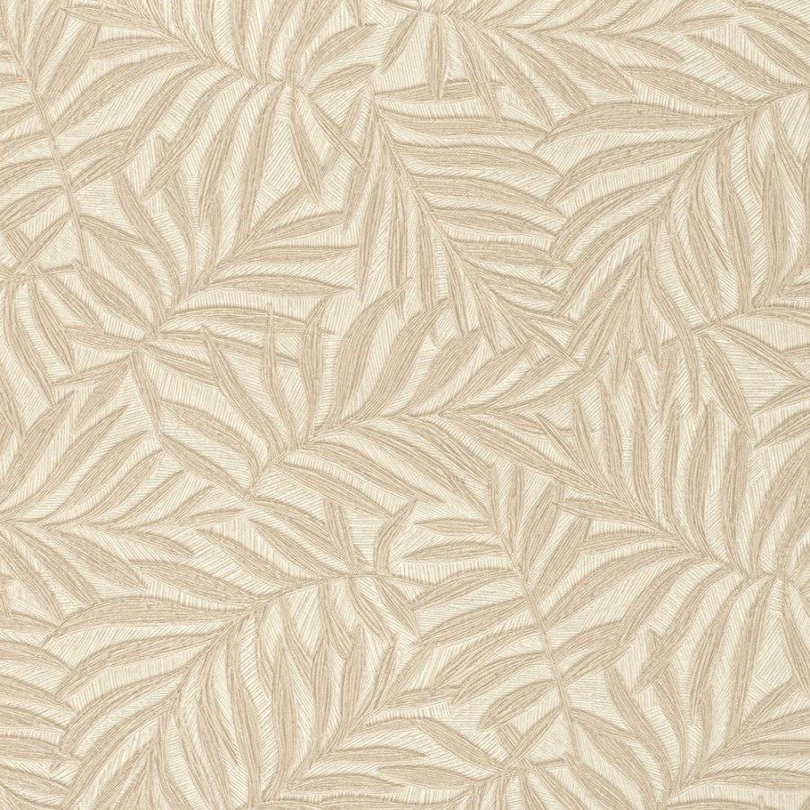 Béžová vliesová tapeta na zeď s vinylovým povrchem Listy 31804 Textilia | Lepidlo zdrama - Tapety Textilia