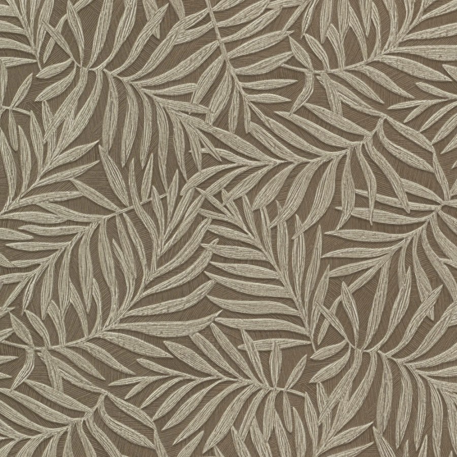Hnědá vliesová tapeta na zeď s vinylovým povrchem Listy 31807 Textilia | Lepidlo zdrama - Tapety Textilia