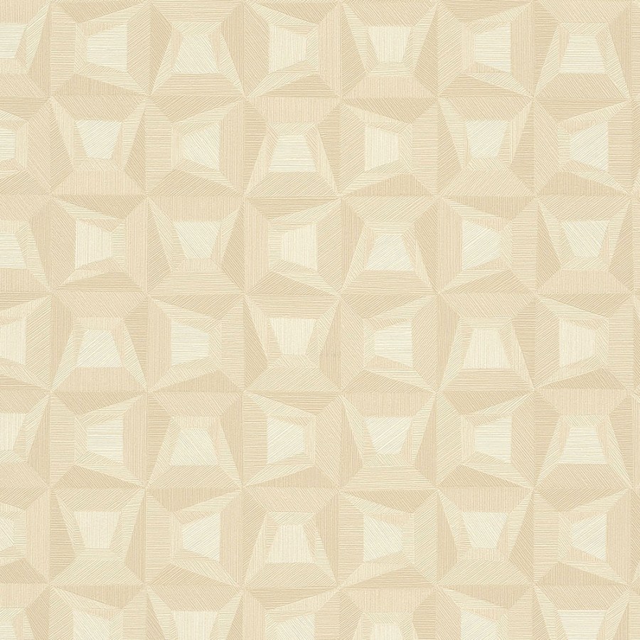 Béžová vliesová geometrická tapeta na zeď s vinylovým povrchem 31903 Textilia | Lepidlo zdrama - Tapety Textilia