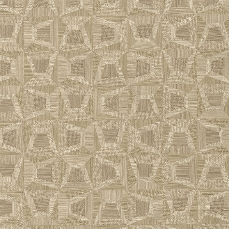 Hnědá vliesová geometrická tapeta na zeď s vinylovým povrchem 31906 Textilia | Lepidlo zdrama - Tapety Textilia