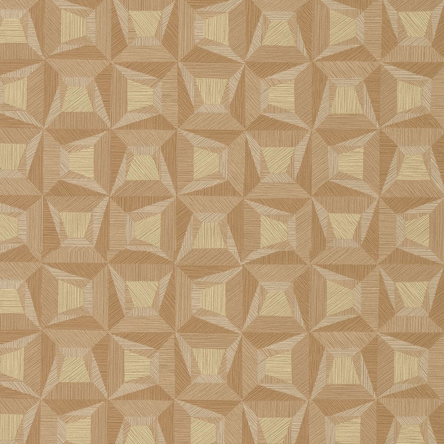 Oranžová vliesová geometrická tapeta na zeď s vinylovým povrchem 31908 Textilia | Lepidlo zdrama - Tapety Textilia