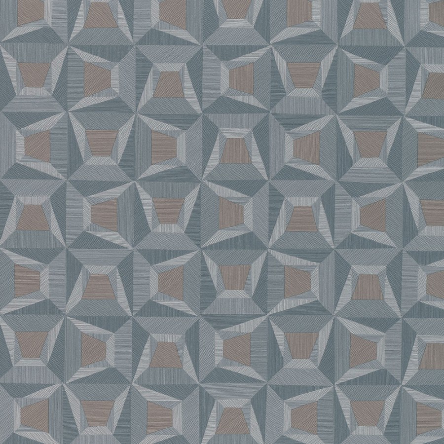 Modrá vliesová geometrická tapeta na zeď s vinylovým povrchem 31910 Textilia | Lepidlo zdrama - Tapety Textilia