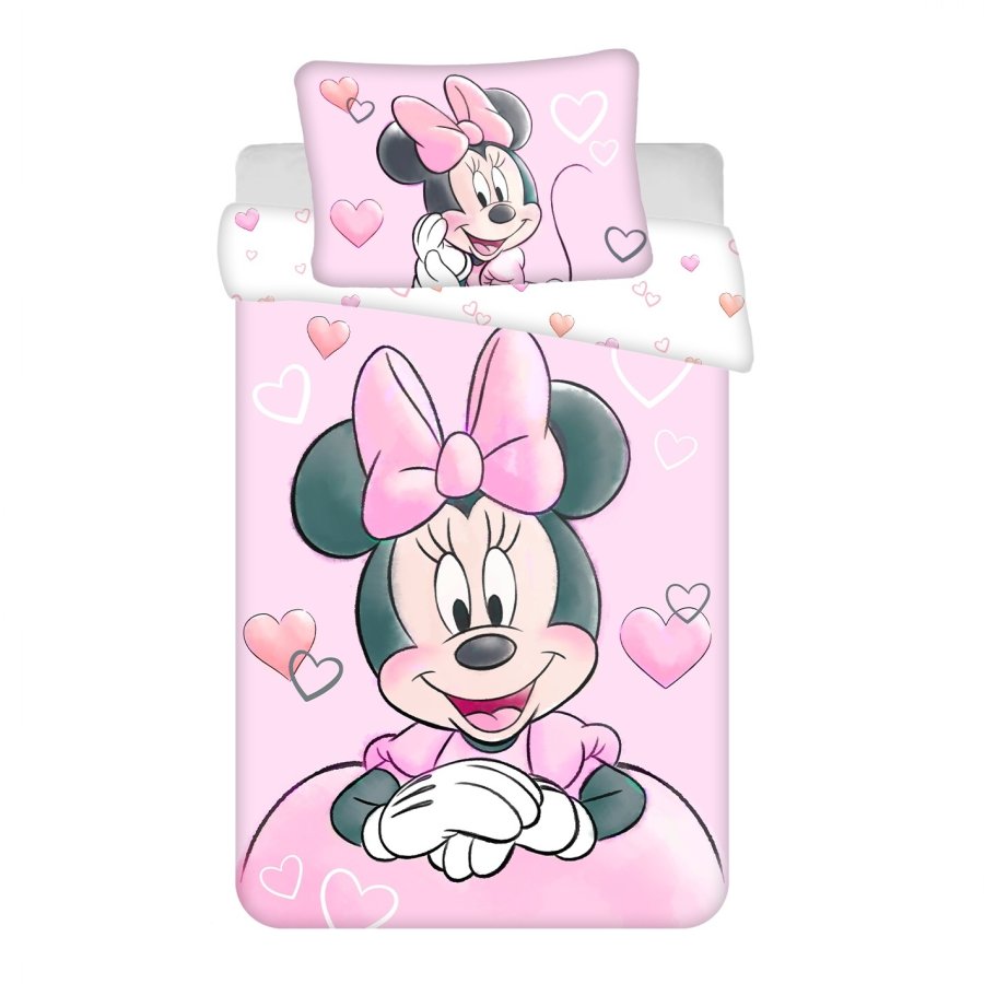 Disney povlečení do postýlky Minnie Powder pink baby 100x135, 40x60 cm - Licenční povlečení do postýlky