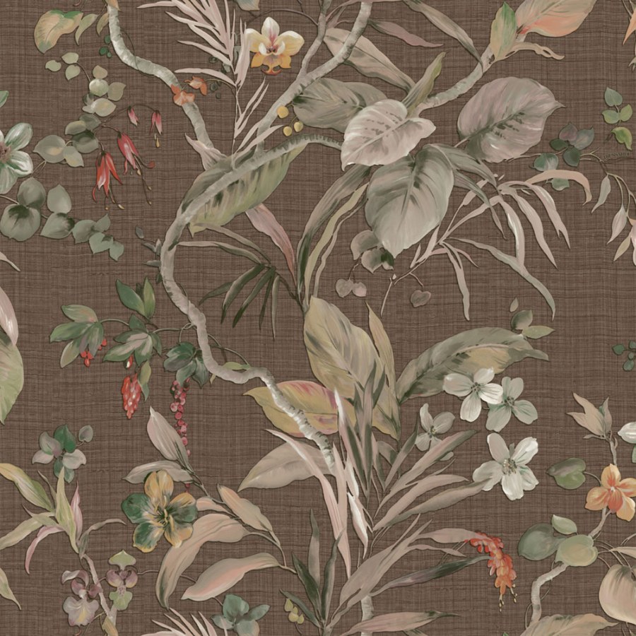 Tapety Vavex - Tapety Zambaiti Parati - Trussardi 8 - Luxusní vliesová tapeta na zeď | hnědá | květiny | listy | Z30332 | Trussardi 8 Luxusní vliesová tapeta na zeď | hnědá | květiny | listy | Z30332 | Trussardi 8 - Trussardi 8