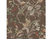 Luksuzna flis tapeta za zid | smeđa | cvijeće | listovi | Z30332 | Ljepilo besplatno