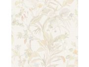 Luksuzna flis tapeta za zid | krem | cvijeće | listovi | Z30335 | Ljepilo besplatno