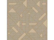 Luksuzna sivo-smeđa geometrijska flis tapeta za zid | Z18946 | Ljepilo besplatno