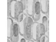 Grafická vliesová tapeta na zeď ovály šedo-stříbrná 121803 | Lepidlo zdrama