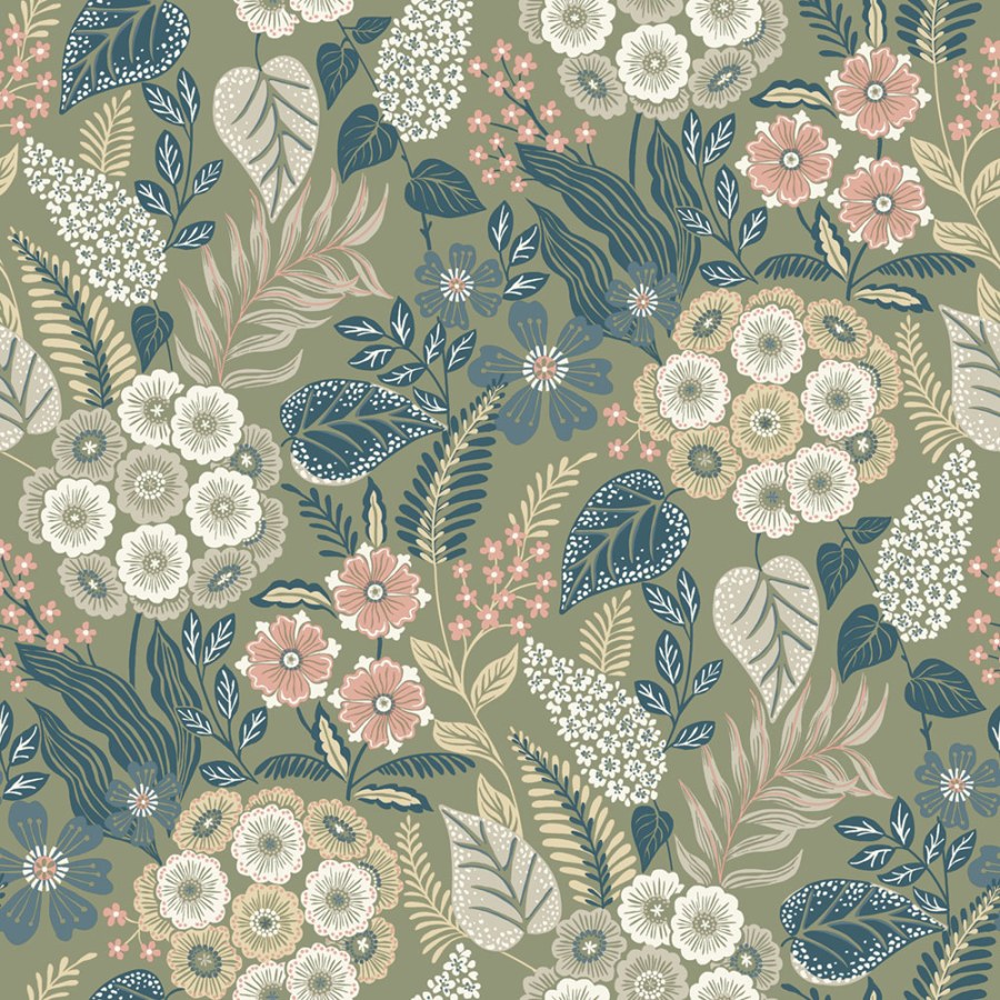 Vliesová tapeta na zeď zelená květiny A76603 | Lepidlo zdrama - Tapety Vavex 2027