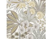 Vliesová tapeta na zeď šedo-béžová listy A69002 | Lepidlo zdrama