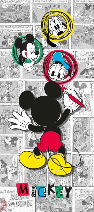 Vliesová fototapeta Mickey Mouse FTDNV-5462 | 90x202 cm - Fototapety pro děti