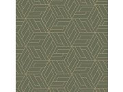 Zeleno-zlatá geometrická vliesová tapeta na zeď, A67303, Vavex 2026