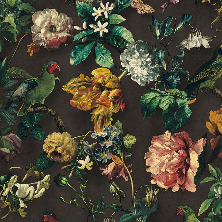 Tapety Yara - Tapety dle materiálu - Vliesové tapety - Luxusní vliesová tapeta na zeď 307300, Ptáci, Květiny, Museum, Eijffinger Luxusní vliesová tapeta na zeď 307300, Ptáci, Květiny, Museum, Eijffinger - Vliesové tapety
