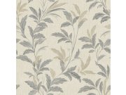 Tapety Yara Tapety dle materiálu Vliesové tapety - Vliesová tapeta na zeď, šedo-béžová, větvičky, listy, 198604, Grandeco Vliesová tapeta na zeď, šedo-béžová, větvičky, listy, 198604, Grandeco