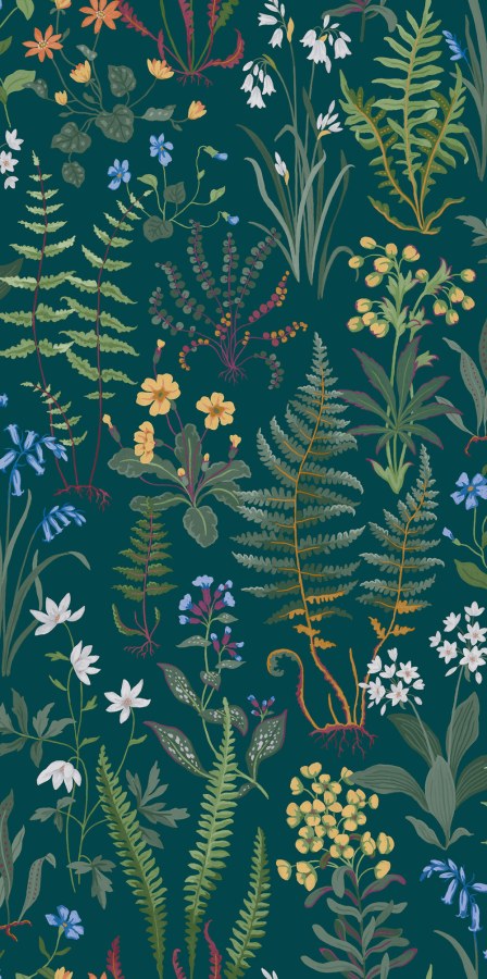 Vliesová tapeta na zeď, zelená, květiny, kapradiny, 130314, Concerto, Graham Brown Premium - Vliesové tapety