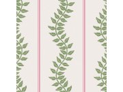 Vliesová tapeta na zeď, růžovo-zelená, pruhy, listy, 130292, Concerto, Graham Brown Premium