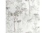 Vliesová tapeta na zeď, bílo-šedá, trávy, listy, 125059, Vavex 2027