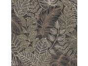 Černá vliesová tapeta na zeď, listy, 122425, Vavex 2026