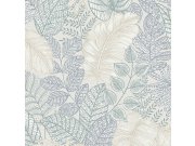 Modro-zelená vliesová tapeta na zeď, listy, 122421, Vavex 2026