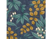 Modrá vliesová tapeta s větvičkami a listy, 122413, Vavex 2026