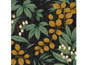 Černá vliesová tapeta s větvičkami a listy, 122411, Vavex 2026