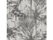 Šedá vliesová tapeta s palmami a listy, 121797, Vavex 2026