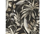 Hnědo-černá vliesová tapeta na zeď, listy, A71203, Vavex 2026