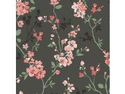 Černá vliesová tapeta s květinovým vzorem, A70001, Vavex 2026