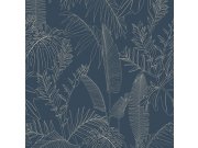 Modrá vliesová tapeta s listy, A69303, Vavex 2026