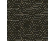 Černo-zlatá geometrická vliesová tapeta na zeď, A67302, Vavex 2026