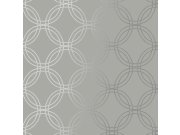 Šedo-stříbrná geometrická vliesová tapeta na zeď, 120140, Vavex 2025 Tapety Yara - Vavex