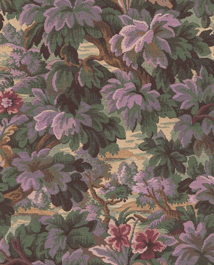 Vliesová tapeta na zeď, zeleno-fialová, listy, stromy, 351244, Magnifique, Eijffinger - Vliesové tapety