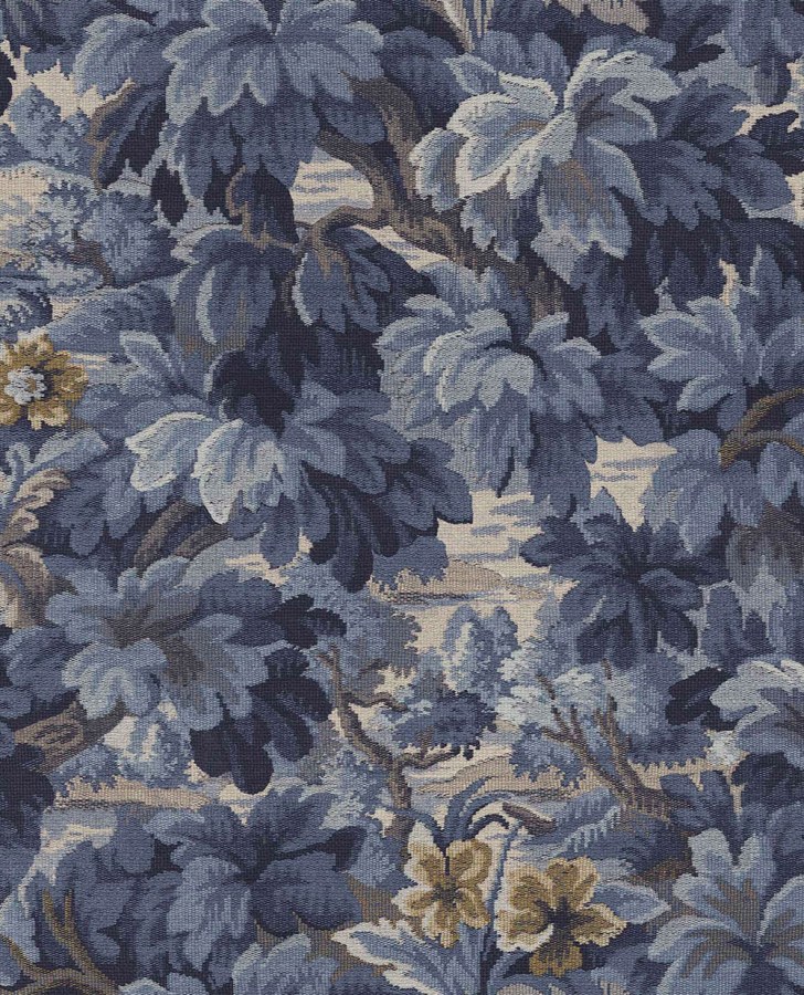 Vliesová tapeta na zeď, modrá, listy, stromy, 351242, Magnifique, Eijffinger - Vliesové tapety