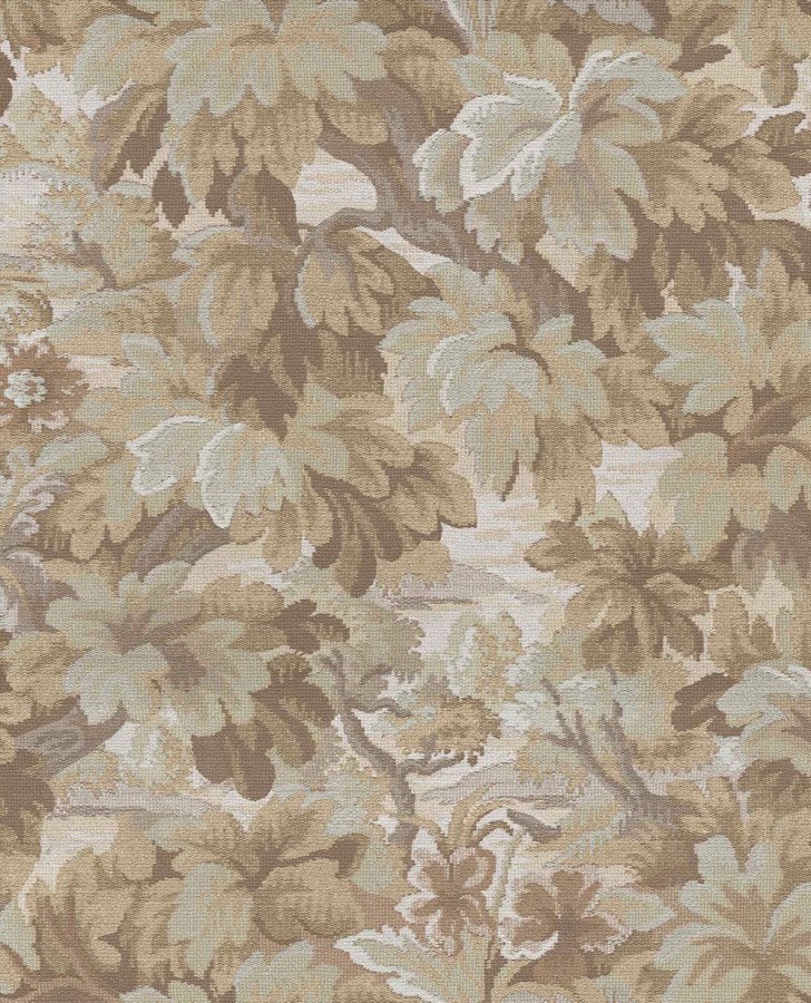 Vliesová tapeta na zeď, hnědo-béžová, listy, stromy, 351240, Magnifique, Eijffinger - Vliesové tapety