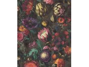 Vliesová tapeta na zeď, černá, květiny, plody, motýli, 351236, Magnifique, Eijffinger