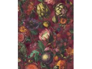 Vliesová tapeta na zeď, vínová, květiny, plody, motýli, 351235, Magnifique, Eijffinger