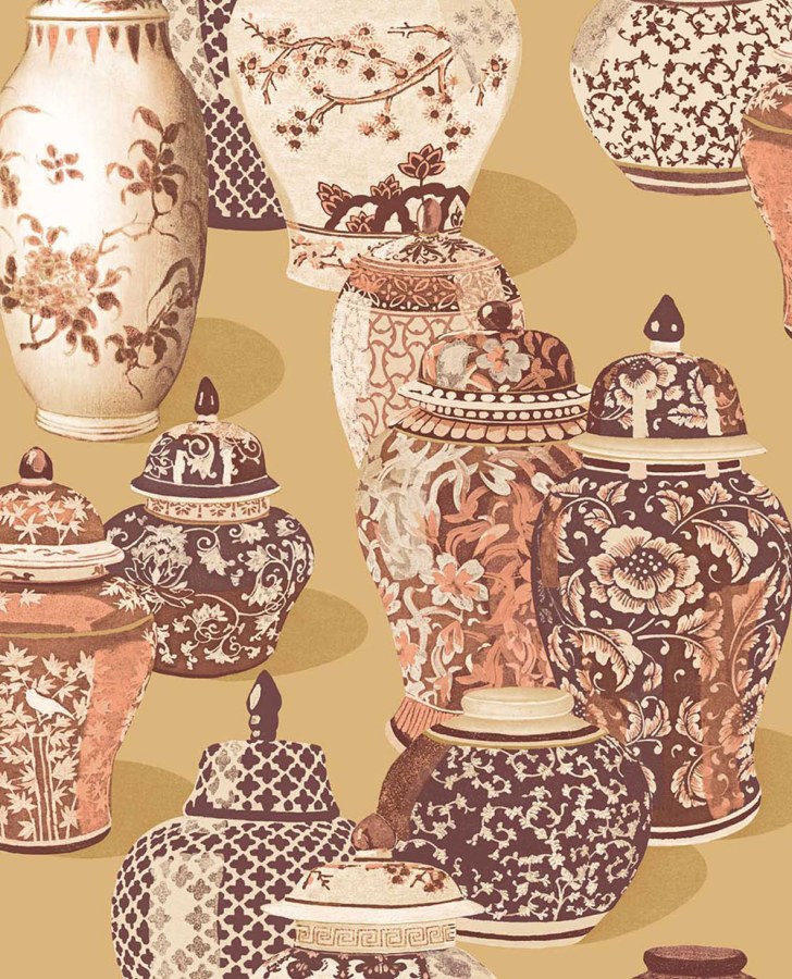 Vliesová tapeta na zeď, 351213, okrová, nádoby, Magnifique, Eijffinger - Vliesové tapety