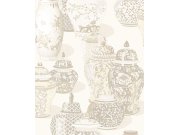 Vliesová tapeta na zeď, 351211, krémová, nádoby, Magnifique, Eijffinger