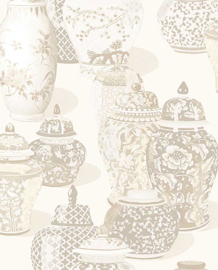 Vliesová tapeta na zeď, 351211, krémová, nádoby, Magnifique, Eijffinger - Vliesové tapety