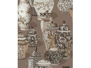 Vliesová tapeta na zeď, 351210, hnědá, nádoby, Magnifique, Eijffinger